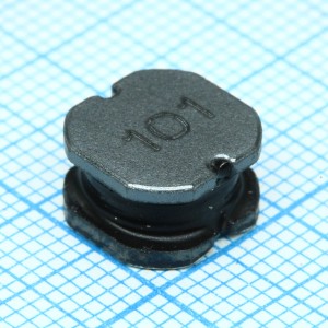 SRN1060-101M, Катушка индуктивности силовая проволочная полуэкранированная 100мкГн ±20% 100кГц 13Q-Фактор феррит 1.7A 210мОм по постоянному току лента на катушке