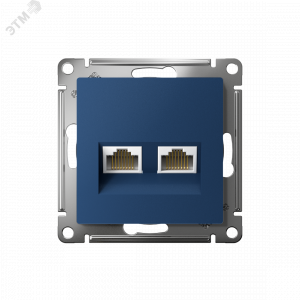 Розетка компьютерная 2-м AtlasDesign RJ45+RJ45 кат.5E механизм аквамарин SE ATN001185