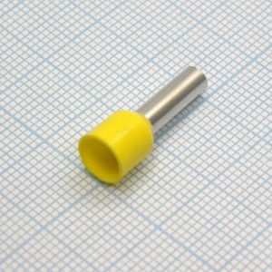 HE  6012  Yellow, наконечник кабельный торцевой трубчатый с изоляцией, L=20/12мм, сеч. пров. 6.0мм2