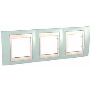 UNICA ХАМЕЛЕОН РАМКА 3-постовая, горизонтальная, БЕЖЕВЫЙ/ МОРСКАЯ ВОЛНА C3(7) MGU6.006.570