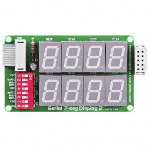 MIKROE-202, Serial 7-seg Display 2 Board, Дочерняя плата с двумя 4-симво