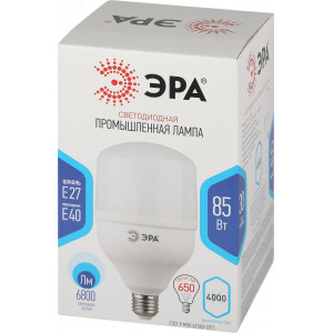 Лампа светодиодная высокомощная STD LED POWER T140-85W-4000-E27/E40 85Вт T140 колокол 4000К нейтр. бел. E27/E40 (переходник в компл.) 6800лм Б0032087