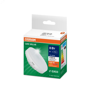 Лампа светодиодная LED Value LVGX5360 8SW/840 8Вт GX53 230В 10х1 RU OSRAM 4058075582279