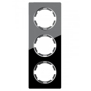 Рамка 3-м Garda вертикал. стеклянная чер. 2E52311303 2234951