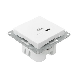 Механизм розетки USB-С, быстрая, белый Эпика EKF UP1-SOW-USBCF