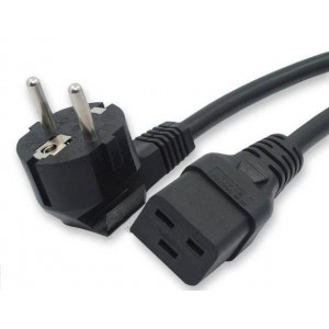 Кабель питания PWC-IEC19-SHM-1.8-BK (Schuko+C19) (3х1.5) 16А угловая вилка 1.8м 43798