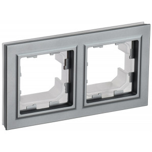 BRITE Рамка 2-мест. IP44 РУ-2-БрС-44 сталь BR-M22-44-K46
