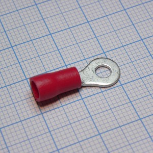 RV1.25-3.7L  Red, наконечник кабельный кольцевой с изоляцией d=3.7мм, сеч. пров.0.5-1.5мм2