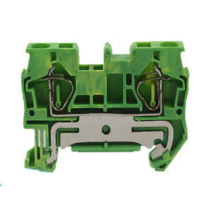 Заземляющая клемма JUT3-4PE, Заземляющая клемма, тип фиксации провода: пружинный, номинальное сечение: 4 мм кв., 800V, ширина: 6,2 мм, цвет: желто-зеленый, тип монтажа: DIN35