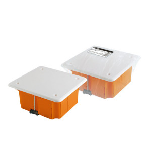 Распаячная коробка СП 92х92х45мм, крышка, пл. лапки, IP20, инд. штрихкод, SQ1403-1022