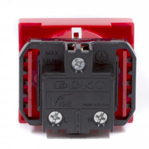 Розетка 1-м 2мод. Viva 16А IP20 2P+E с заземл. защ. шторки красн. 45015