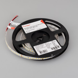 Лента RT-A144-10mm 24V Warm2700 (7.7 W/m, IP20, 2835, 5m) 038781, Светодиодная высокоэффективная лента RT-A144, открытая. Светодиоды 2835, 144 шт/м (720 шт на 5 м), белая плата, ширина 10 мм, скотч 3M. Цвет ТЕПЛЫЙ 2700 K, цветопередача CRI>85, угол 120°. Питание 24 В, мощность 7.7 Вт/м (38.5 Вт на 5 м). Размеры 5000x10x