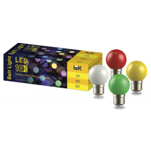 Набор ламп LED декор. G45 шар 1Вт 230В MIX E27 10 шт LLE-G45-1-230-MIX-E27-10