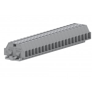 Проходная клемма (MINI) 241301, Проходная клемма, MINI, боковой подвод кабеля, 2 точки подключения, тип фиксации провода: пружинный, номинальное сечение: 2,5 мм кв., 24A, 500V, ширина: 6 мм, цвет: серый, тип монтажа: монтажные фланцы