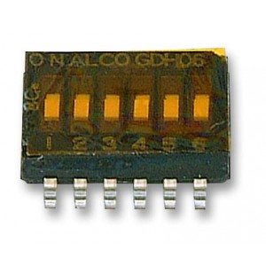 1571983-9, Переключатель DIP Switches; Конфигурация: SPST; Контакты: 6; Шаг: 1.27