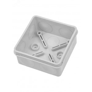 Распаячная коробка двухкомпонентная ОП 80х80х40 мм IP66 8 вх. серая инд. штрихкод TDM SQ1401-2512