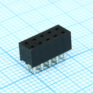DS1026-06-2X5S8BV, Гнездо на плату 2x5 конт., шаг 2.00мм, высота 4.3мм ширина 4.1мм, позолоч.