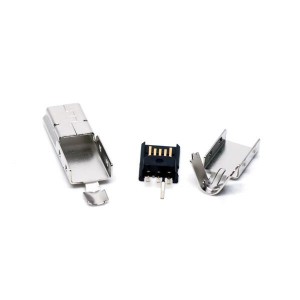 KMBX-BP-KIT-ST30, USB-коннекторы MINI USB B-TYPE PLUG KIT SOLDER TAIL