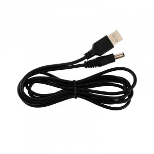 Шнур USB штекер - DC разъем, 2,1х5,5мм  DC штекер,1,5 метра,черный