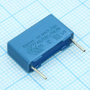 B81141C1103M, Пленочный помехоподавляющий конденсатор X1,  0.01мкФ ±10%, 440В переменного тока радиальные выводы с шагом 15mm, (18 x 5 x 11мм)