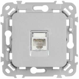FLITE Розетка компьютерная RJ45 категория 5Е UTP РК5е-1-0-ФлА алюминий IEK FI-K12-1-K47
