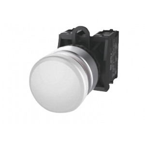Кнопка грибовидная (белая) TS2520-0EM50-R10, Кнопка грибовидная, без блокировки, без подсветки, алюминиевое переднее кольцо, с плавным нажатием, с контактной группой 1NO, диаметр головки кнопки 30 мм, диаметр посадочного отверстия: 22 мм, цвет: белый