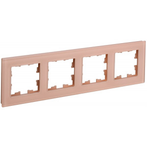 BRITE Рамка 4-мест. РУ-4-2-БрП стекло персиковый матовый BR-M42-G-31-K96