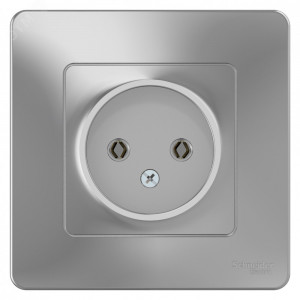 Розетка 1-м СП Blanca 16А IP20 250В без заземл. без защ. шторок алюм. SE BLNRS000013