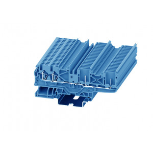 Клемма для разъема 2150-1404, Клемма для подключения внешнего разъема, не изолированная тип фиксации провода: пружинный, номинальное сечение: 1,5 мм кв., 13,5A, 500V, ширина: 3,5 мм, цвет: серый, тип монтажа: DIN35