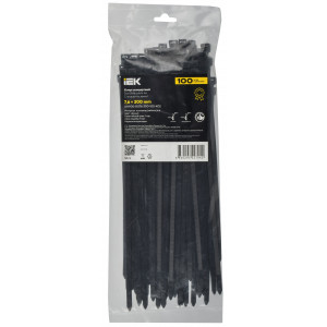 Хомут 7.6х300мм P6.6 стандартный черн. (уп.100шт) IEK UHH30-D076-300-100-K02