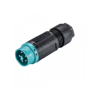 Вилочный разъем на кабель RST16I5 S S1 ZT6S A T, Вилочный разъем на кабель диаметром 7,1-13 мм, 5 полюсов, тип фиксации провода: винтовой, номинальные характеристики: 250V, 16A, цвет корпуса: черный, цвет контактной вставки: бирюзовый, серия RST MINI