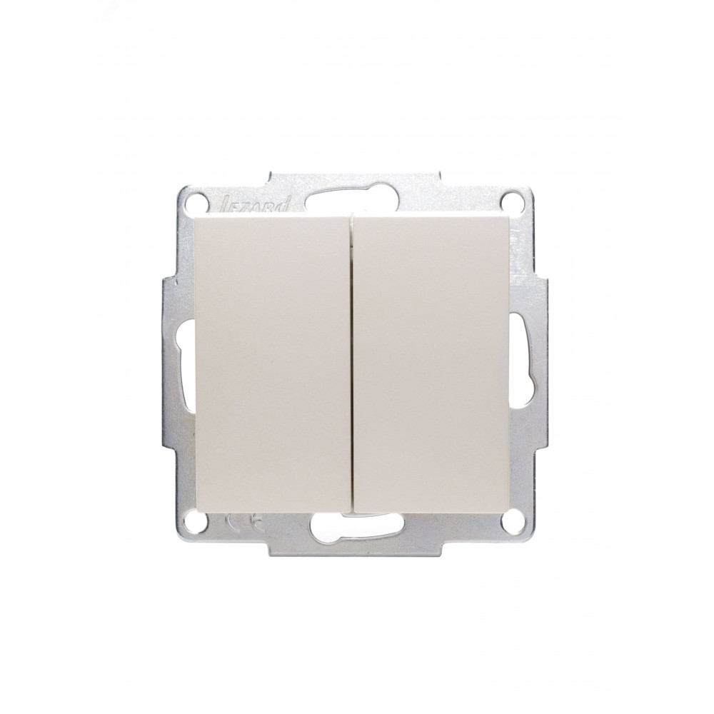 Изображение товара Выключатель Vesna двухклавишный жемчужный перламутр 742-3088-101