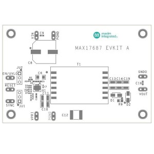 MAX17687EVKITA#, Средства разработки интегральных схем (ИС) управления питанием Evkit for MAX17687 4.5V to 60V Input, Ultra-Small, High-Efficiency, Iso-Buck DC-DC Converter configured for Isolated +12V Output Con