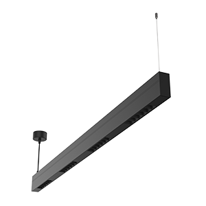 Светодиодный светильник"ВАРТОН" Stellar-Line Comfort Up n Down подвесной 1200х35х75 мм 56 ВТ 3000К RAL9005 черный матовый с линзами 50 градусов двойная засветка V1-R0-T0493-05L21-2005630