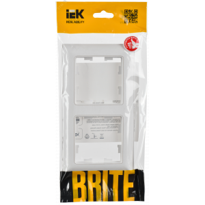 BRITE Рамка 2-местная РУ-2-БрАБ арктический белый/белый IEK BR-M22-12-K91