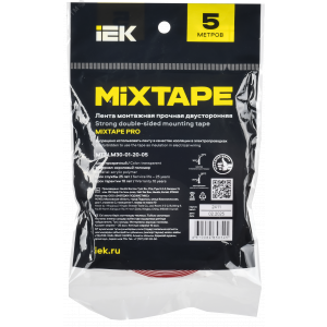 MIXTAPE PRO Лента монтажная прочная двусторонняя 1х20мм 5м IEK MT7-LM30-01-20-05