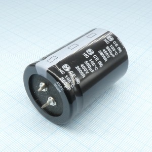 EETHC2W561LJ, Алюминиевый электролитический конденсатор 450В 560мкФ ±20% (35х50мм) защелкиваемые выводы 10мм 1900мА 2000час 105°С россыпь