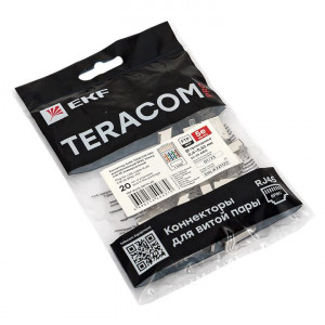 Коннектор RJ-45 TERACOM PRO экранированный 8P8C 30мкд Cat.5E универсальный (упак.20шт) [TRP-PLUG-5EFTP-20]