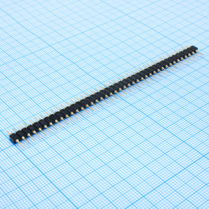 DS1004-1X40F12-B, Соединитель штыревой цанговый однорядный 40pin для монтажа в отверстия, шаг 2.54мм (L=11.96мм)