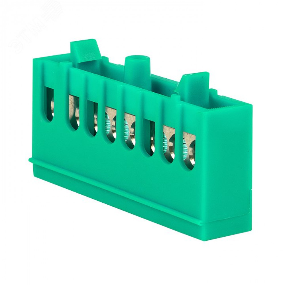 Изображение товара Шина 0 PE 8 отверстий на DIN-рейку PROxima sn0-63-8-ig зеленая