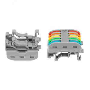 Клемма СМК 222-425D проходная 5-полюсная, с креплением на DIN-рейку (0,08-4 мм2) серая 07-5236
