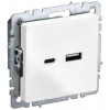 Розетка BRITE USB A+C 18Вт РЮ11-1-БрБ бел. BR-U22-018-K01
