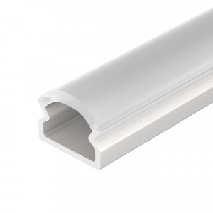 Профиль WPH-LINE-1210R-2000 OPAL 023303, Цельнолитой пластиковый профиль со встроенным полукруглым матовым экраном. Материал - PC. Для лент и линеек шириной до 8 мм. Размер 2000*12,3*10,1 мм. Класс пылевлагозащиты – IP65 (при соблюдении технологии герметизации). Для лент и линеек максимальной мо