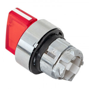 Исполнительный механизм переключателя ХB4 красный на 2 положения с фиксацией, с подсветкой с короткой ручкой IP65 EKF XB4BD2FL-R-65