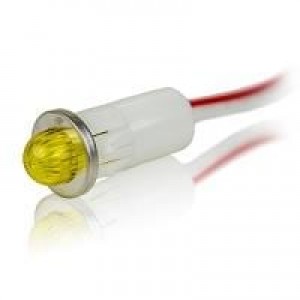 1091M7-12V, Светодиодные панельные индикаторы YELLOW DIFFUSED 1/2" MOUNTING HOLE
