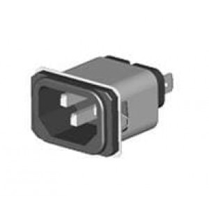 15SRBS1-Z, Модули подачи электропитания переменного тока .250 FASTON 15A VERT 250VAC 240UA SNAP-IN