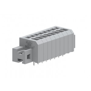 Клемма на плату 239324/010, Клемма, вертикальный подвод кабеля, на плату, шаг: 3.5 мм, 24 полюса, фиксация провода пружинная, исполнение: стандартное, 160V, 17,5A, цвет: серый