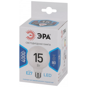 Лампа светодиодная LED G95-15W-4000K-E27 G95 15Вт шар 4000К нейтр. бел. E27 декор. Б0049078