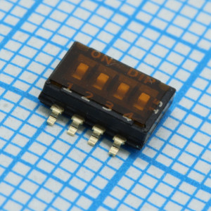 DHN-04-T-V-T/R, Движковый переключатель 4 группы SMD монтаж 1.27мм 25мА 24В