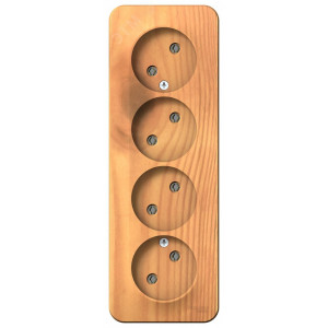 Розетка 4-м ОП Blanca 16А IP20 250В без заземл. без защ. шторок с изолир. пластиной ясень SE BLNRA000415